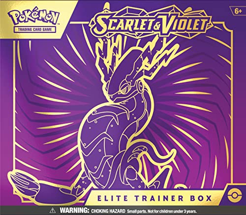 Pokémon TCG: Scarlet and Violet Elite Trainer Box - Miraidon Purple (1 Full Art Promo Card. 9 Boosters and Premium Accessories)